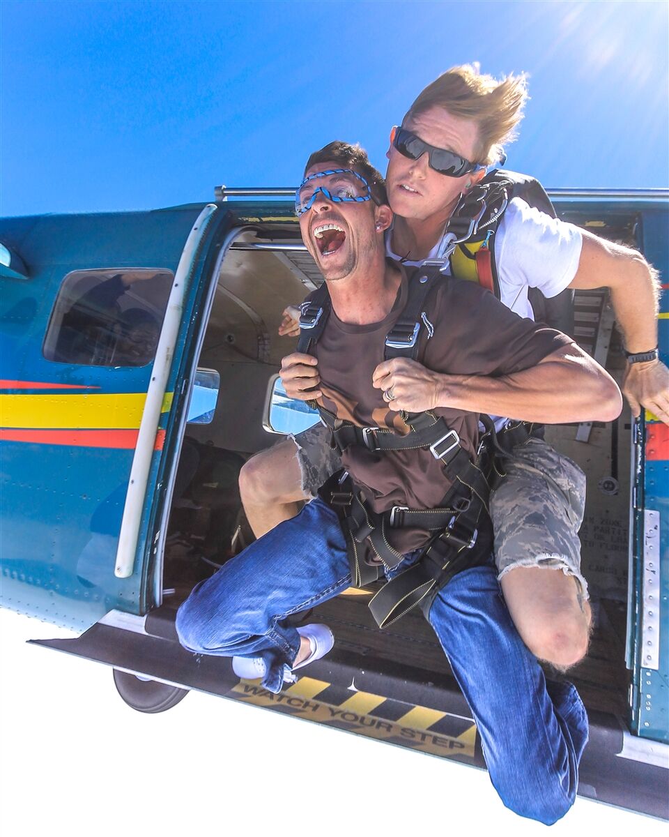 the tandem jump out of the plane